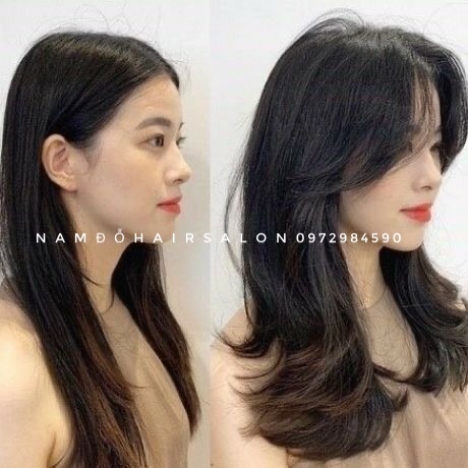 Cắt Tìa Tóc Dài Layer Mái Bay Uốn Xoăn Cụp Đẹp Giá Rẻ Hoài Đức - Nam Đỗ Hair Salon