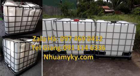 Thùng ibc 1000l có khung thép, Tank IBC đựng thực phẩm Thùng nhựa ibc 1000 Lít đựng hóa chất, Tank
