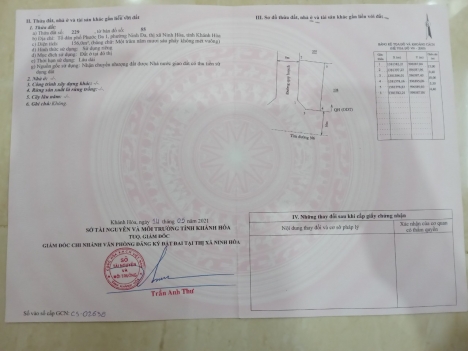 Bán đất 2 mặt tiền full thổ trung tâm thị xã Ninh Hoà, Khánh Hòa