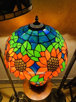 Giao lưu đèn bàn tiffany hai thân hoa hướng dương