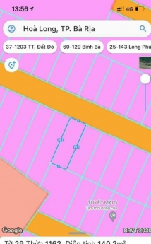 bán lô đất đẹp vị trí khu vực hoà long thành phố bà Rịa vũng tàu cách quốc lộ 56 đường đi châu đức