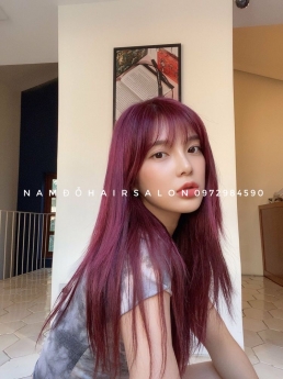 Nhuộm Đỏ Tím,Địa Chỉ Nhuộm Tóc Đẹp Uy Tín Giá Rẻ Hoài Đức - Nam Đỗ Hair Salon