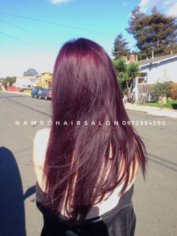 Nhuộm Tím Đỏ,Địa Chỉ Nhuộm Tóc Đẹp Uy Tín Giá Rẻ Hoài Đức -Nam Đỗ Hair Salon