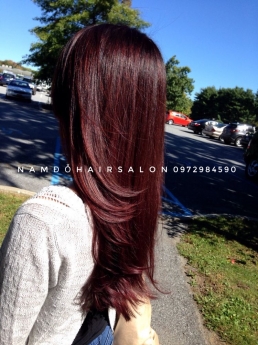 Nhuộm Tím Đỏ m,Địa Chỉ Nhuộm Tóc Đẹp Giá Rẻ Hoài Đức - Nam Đỗ Hair Salon
