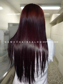 Nhuộm Tím Đỏ,Địa Chỉ Nhuộm Tóc Uy Tín Giá Rẻ Hoài Đức - Nam Đỗ Hair Salon