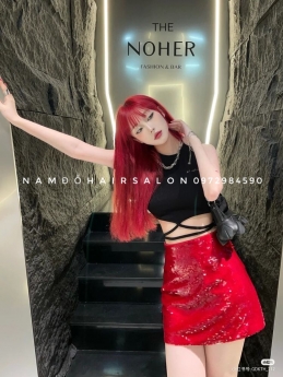 Màu Đỏ Hồng, Địa Chỉ Nhuộm Tóc Đẹp Uy Tín Giá Rẻ Hoài Đức - Nam Đỗ Hair Salon