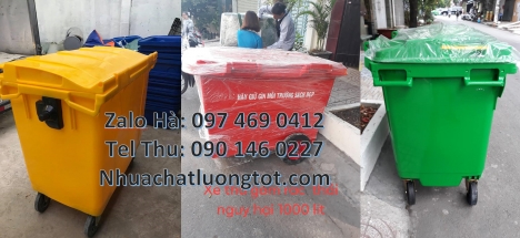 xe chở rác 1000 lít, Xe gom rác 1000 lít, Cung cấp sỉ xe chở rác 3 bánh đúc, Xe thu gom rác 660l 100