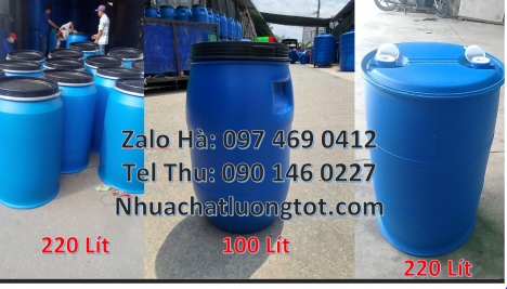 Phuy nhựa 220 lít nắp mở, Phuy nhựa 30 lít, Thùng phuy nhựa 150 lít nắp mở, Giá bán thùng phi nhựa 2