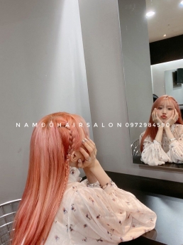 Màu Hồng Trà Sữa, Địa Chỉ Nhuộm Tóc Đẹp Uy Tín Giá Rẻ Hoài Đức - Nam Đỗ Hair Salon