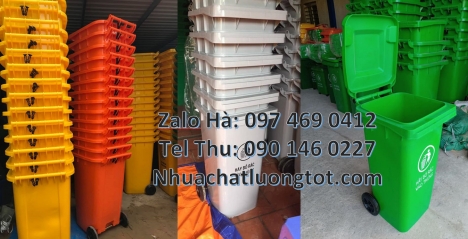 thùng đựng rác công cộng, thùng rác, sọt rác Bán sỉ thùng rác 120l 240l, Thùng rác 120l nắp hở,