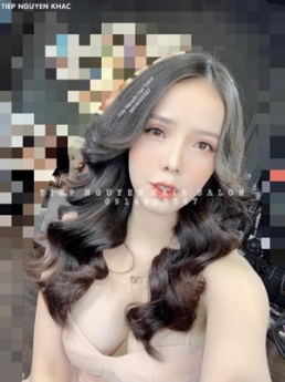 Học tóc, uốn xoăn hippie cho nữ mặt tròn, học tóc tiệp nguyễn