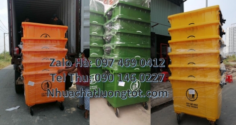xe chở rác 1000 lít, Xe gom rác 1000 lít, Cung cấp sỉ xe chở rác 3 bánh đúc, Xe thu gom rác 660l 100