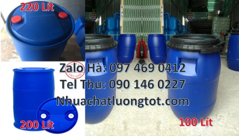 Phuy nhựa 220 lít nắp mở, Phuy nhựa 30 lít, Thùng phuy nhựa 150 lít nắp mở, Giá bán thùng phi nhựa 2