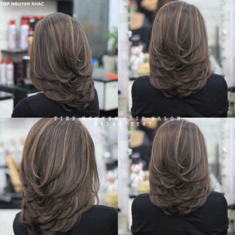Học tóc, uốn xoăn hippie tự nhiên mái mưa cá tính tiệp nguyễn