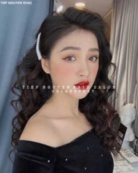 Học nghề tóc, uốn hippie xoăn ngắn ngang vai - tiệp nguyễn hair