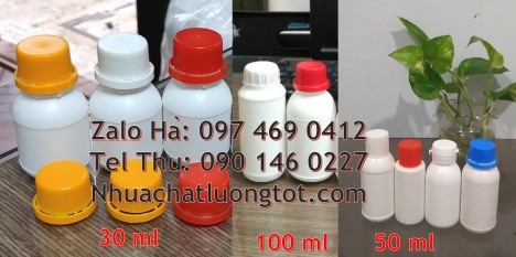 Chai nhựa đựng thuốc thú y, chai nhựa đựng thuốc thủy sản chai nhựa đựng nông dược, Chai 30ml đựng