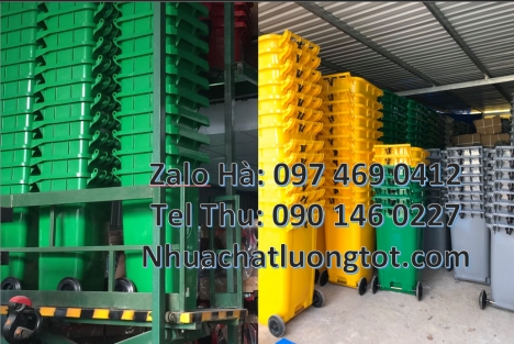 thùng đựng rác công cộng, thùng rác, sọt rác Bán sỉ thùng rác 120l 240l, Thùng rác 120l nắp hở,