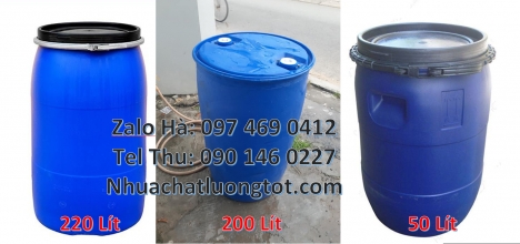 Phuy nhựa 220 lít nắp mở, Phuy nhựa 30 lít, Thùng phuy nhựa 150 lít nắp mở, Giá bán thùng phi nhựa 2