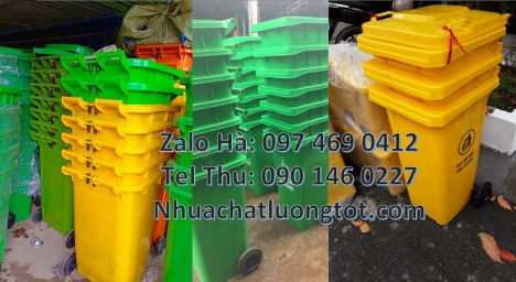thùng đựng rác công cộng, thùng rác, sọt rác Bán sỉ thùng rác 120l 240l, Thùng rác 120l nắp hở,