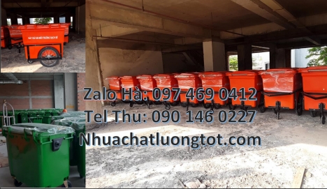 xe chở rác 1000 lít, Xe gom rác 1000 lít, Cung cấp sỉ xe chở rác 3 bánh đúc, Xe thu gom rác 660l 100