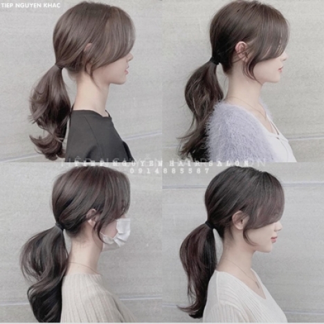 Học nghề tóc, xoăn hippie ngang vai cho nữ.