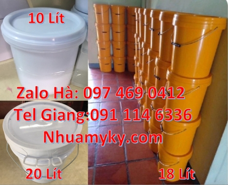 Xô nhựa 20 lít có nắp chiết rót, thùng nhựa 3.5 lít quai nhựa, lon nhựa 1 lít Lon nhựa 1l, Thù