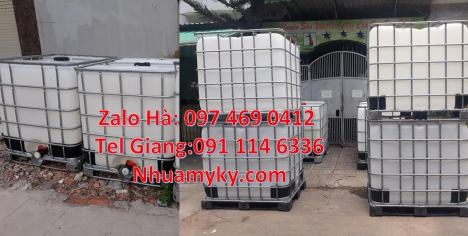 bồn nhựa 1 khối nhập khẩu, bồn nhựa vuông 1000 lít đựng phân bón Thùng ibc 1000l có khung thép, Tan