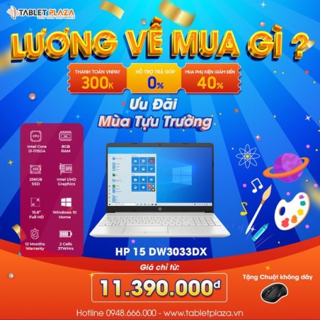 Nhân dịp lương về HP 15 DW3033DX tặng bạn deal xịn