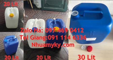 can 25l trắng, Can 25l đựng phân bón. Can dẹp 30l đựng sữa tươi, Can nhựa 20l hdpe, can 18l tròn đựn