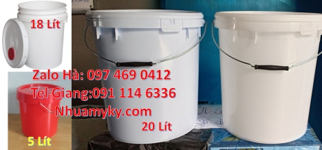 Xô nhựa 20 lít có nắp chiết rót, thùng nhựa 3.5 lít quai nhựa, lon nhựa 1 lít Lon nhựa 1l, Thù