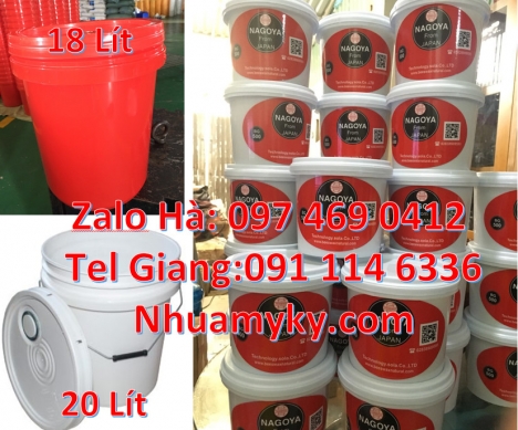 Xô nhựa 20 lít có nắp chiết rót, thùng nhựa 3.5 lít quai nhựa, lon nhựa 1 lít Lon nhựa 1l, Thù