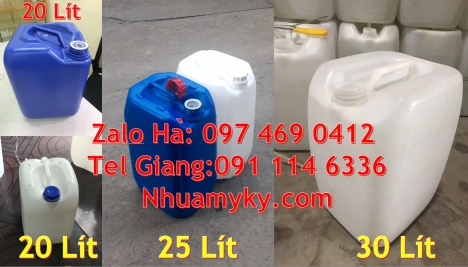 can 25l trắng, Can 25l đựng phân bón. Can dẹp 30l đựng sữa tươi, Can nhựa 20l hdpe, can 18l tròn đựn