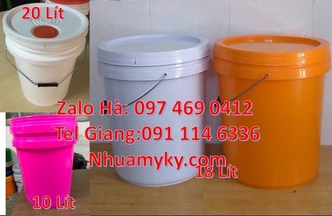 Xô nhựa 20 lít có nắp chiết rót, thùng nhựa 3.5 lít quai nhựa, lon nhựa 1 lít Lon nhựa 1l, Thù