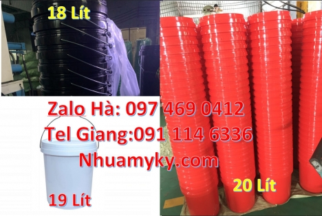 Xô nhựa 20 lít có nắp chiết rót, thùng nhựa 3.5 lít quai nhựa, lon nhựa 1 lít Lon nhựa 1l, Thù