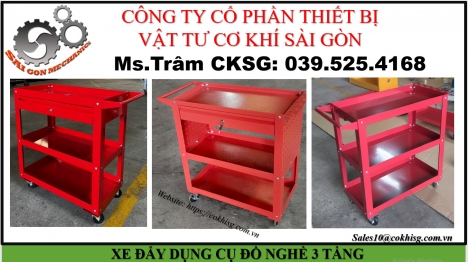 XE ĐẨY DỤNG CỤ ĐỒ NGHỀ 3 TẦNG