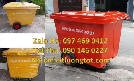 Xe thu gom rác 660l 1000l 3 bánh hơi, Xe chở rác 660 lít, xe chở rác 1000 lít, báo giá xe đẩy rác 66
