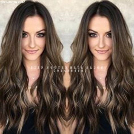 Học nghề tóc, uốn sóng lơi ngang vai cho nữ mặt tròn. tiệp nguyễn.