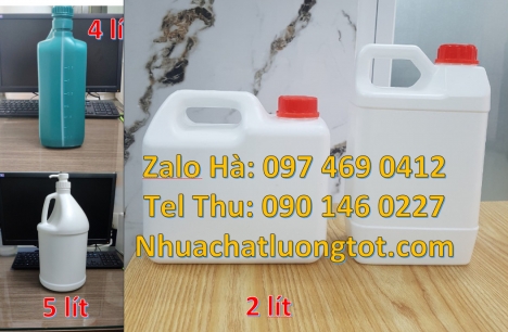 Can 1 l hdpe đựng hóa chất. Can 5l đựng axit, can 4l vòi nhấn đựng phẩm màu, Can hdpe giá rẻ Can 2l
