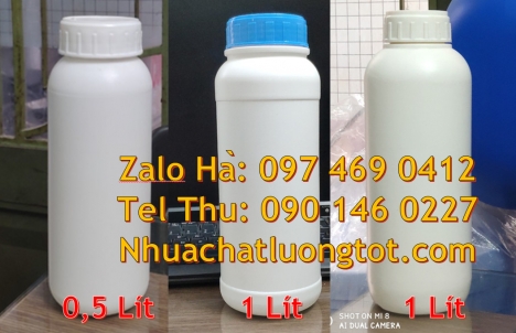 Chai 250 ml đựng thuốc sâu, chai 250 ml đựng mẫu thử, Chai nhựa 30 ml trắng đục,  chai 30 ml đựng du