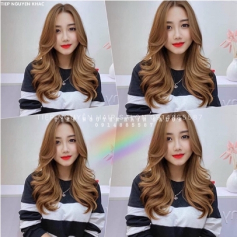 Xoăn lơi uốn xoăn gợn sóng nước bồng bềnh, học nghề tóc Tiệp Nguyễn.