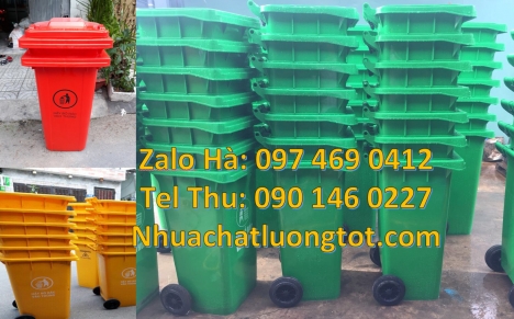 Xe gom rác 120l 240l, thùng rác 60 lít có bánh xe Thùng rác 60 lít, Thùng rác 120l nắp k