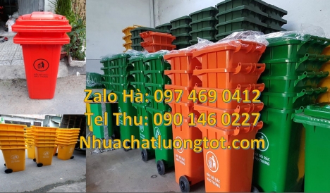 Xe gom rác 120l 240l, thùng rác 60 lít có bánh xe Thùng rác 60 lít, Thùng rác 120l nắp k