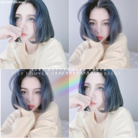 Xoăn lơi ngang lưng mái chéo cho nàng tóc thưa, học nghề tóc Tiệp Nguyễn.