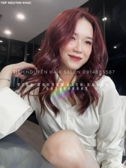 Uốn xoăn lơi ngang vai mái bay nhẹ tự nhiên cho nữ, học nghề tóc Tiệp Nguyễn.