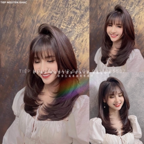 Xoăn lơi, kiểu uốn xoăn lơi cho nữ dịu dàng, học nghề tóc Tiệp Nguyễn.