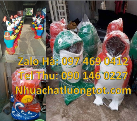 Thùng rác gấu trúc, sọt rác cánh cụt Giá bán thùng rác con vật Sọt rác cá chép, sọt r
