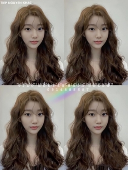 Uốn xoăn lơi tự nhiên cho nữ mặt tròn, xoăn hippie ngang vai cá tính, Tiệp Nguyễn.