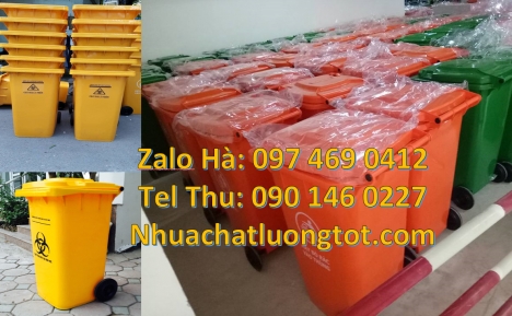 Xe gom rác 120l 240l, thùng rác 60 lít có bánh xe Thùng rác 60 lít, Thùng rác 120l nắp k