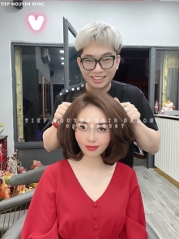 Tóc xoăn lơi layer ngang vai uốn mái bay cho nữ, học nghề tóc Tiệp Nguyễn