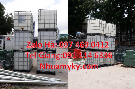 bồn ibc 1 khối màu trắng, Tank ibc nhựa 1000l, thùng ibc 1000L, bồn nhựa vuông dung tích lớn, thùng